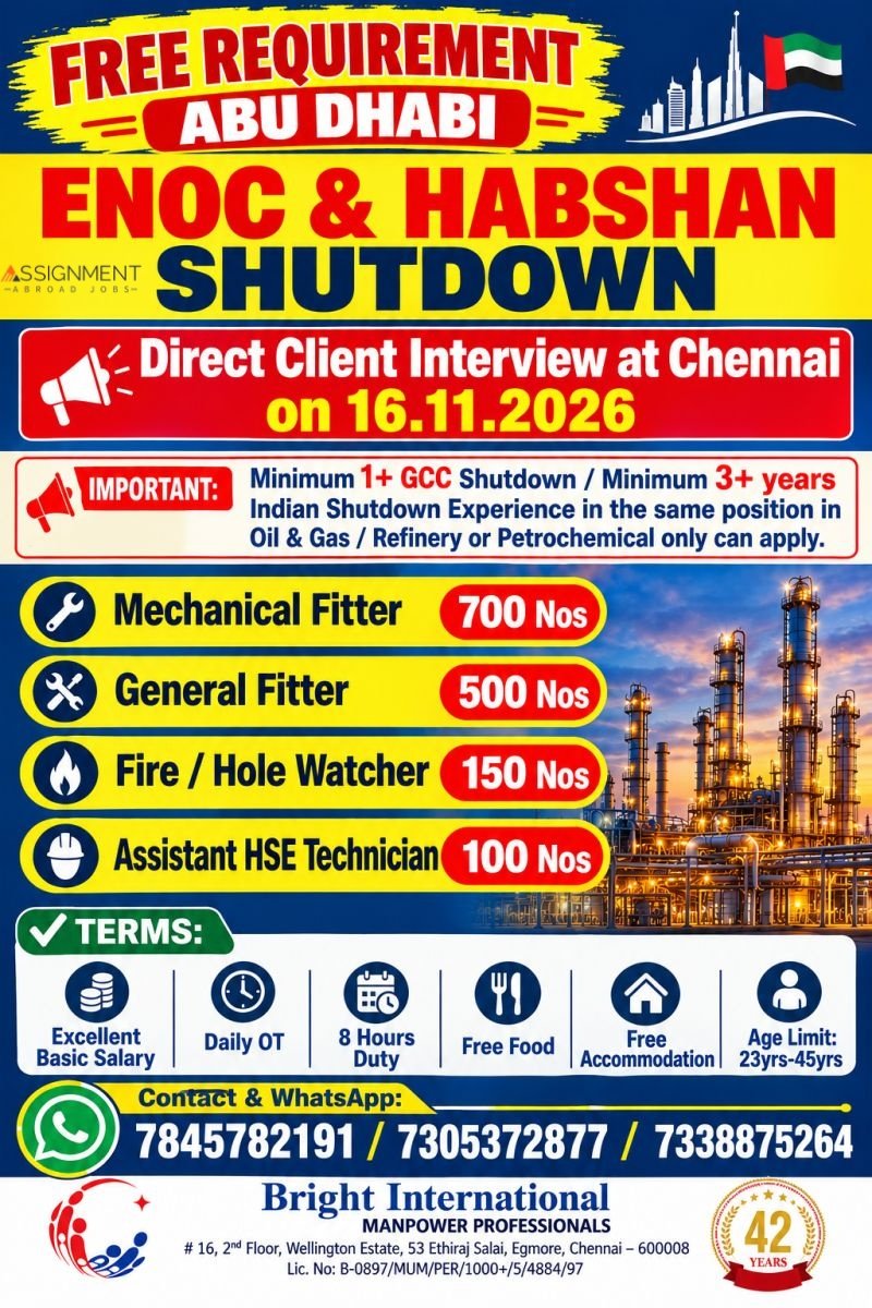 UAE : ENOC & HABSHAN Shutdown Jobs