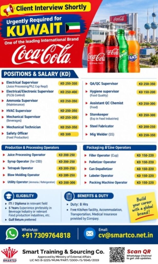 Kuwait Jobs 2026: Coca-Cola Company Recruitment Kuwait Jobs 2026: Coca-Cola Company Recruitment