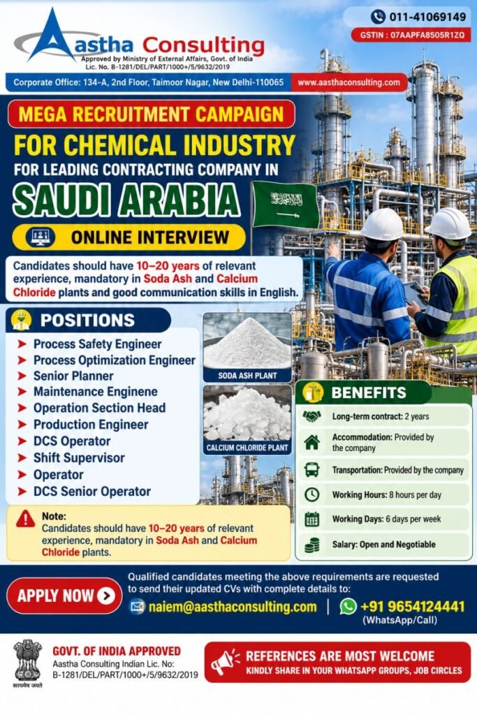 Saudi Arabia Chemical Industry Jobs 2026: Apply Now Saudi Arabia Chemical Industry Jobs 2026: Apply Now