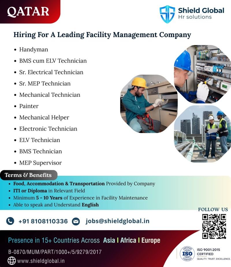 Qatar Jobs 2026: Facility Management Company Recruitment