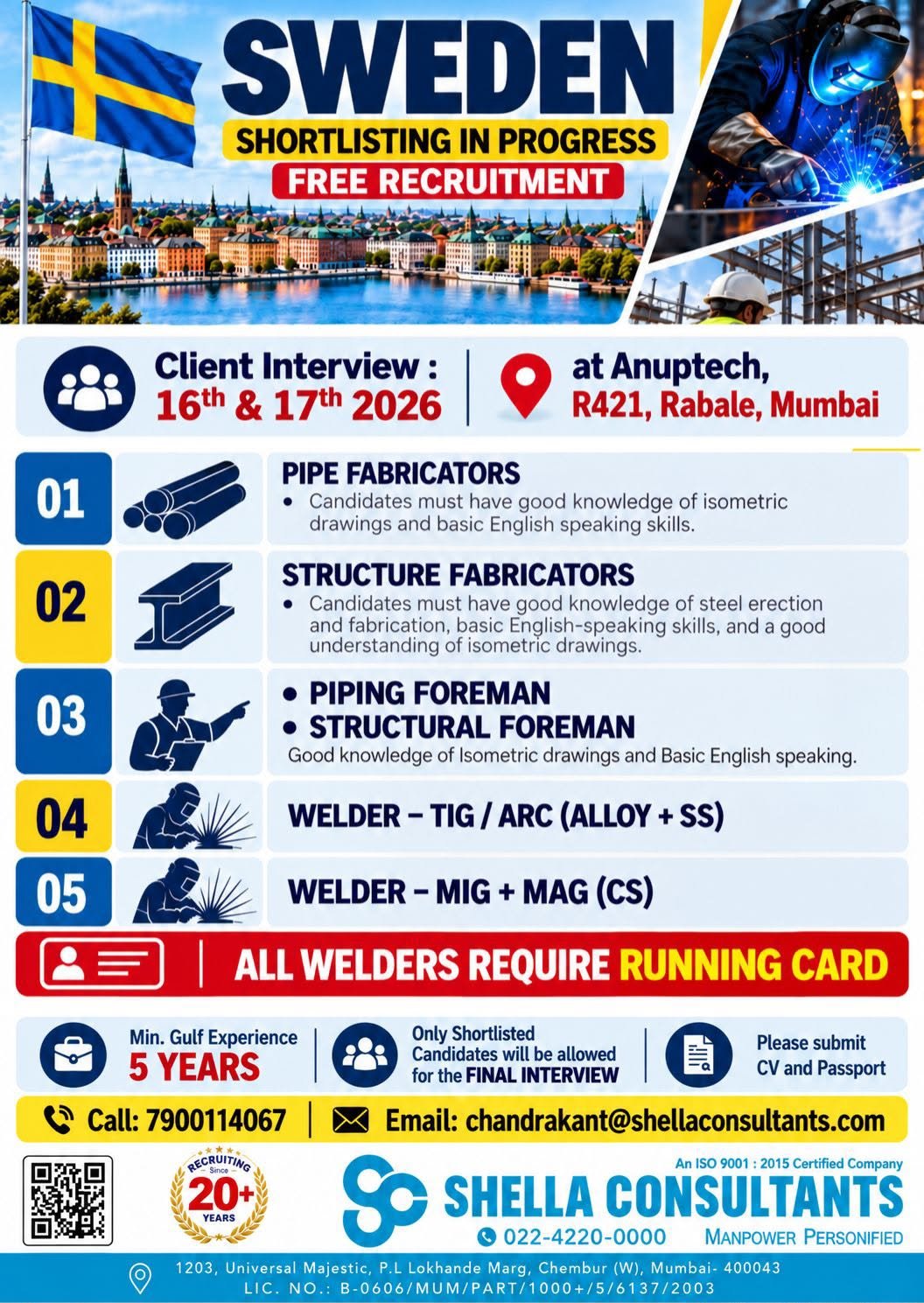 Sweden Jobs 2026 – Free Recruitment For Leading Company
