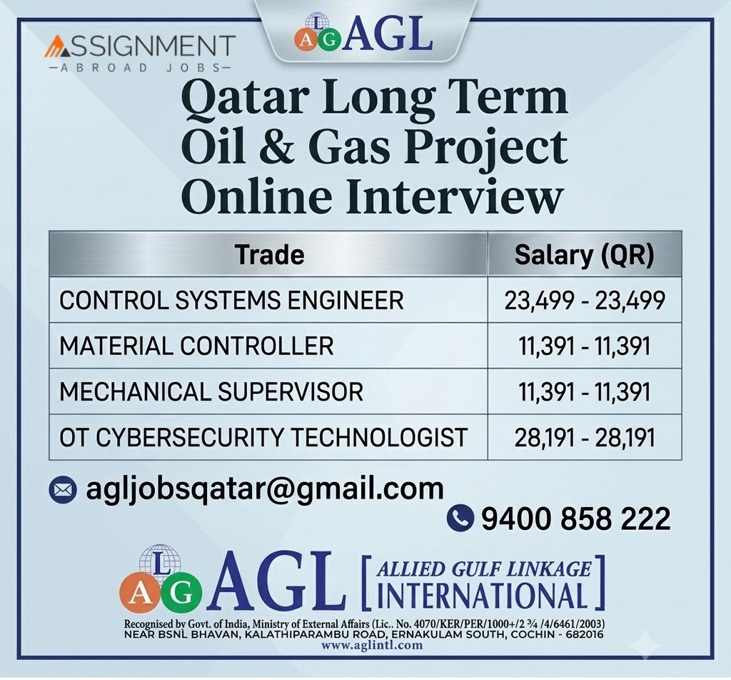 Qatar Oil & Gas Jobs 2026 – Long-Term Project | Online Interview Qatar Oil & Gas Jobs 2026 – Long-Term Project | Online Interview
