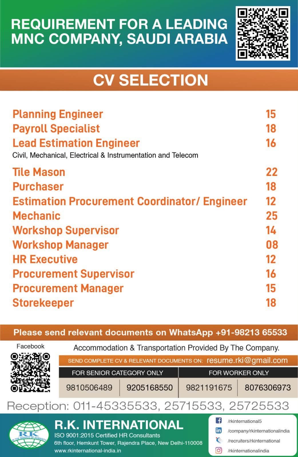 Saudi Arabia Jobs 2026 – Leading MNC Company Recruitment for Engineers, Managers and Skilled Workers