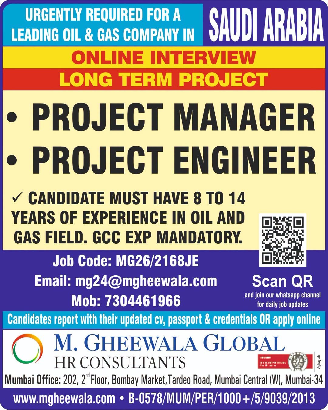 Saudi Arabia Oil & Gas Jobs 2026 – Project Manager and Project Engineer Vacancies