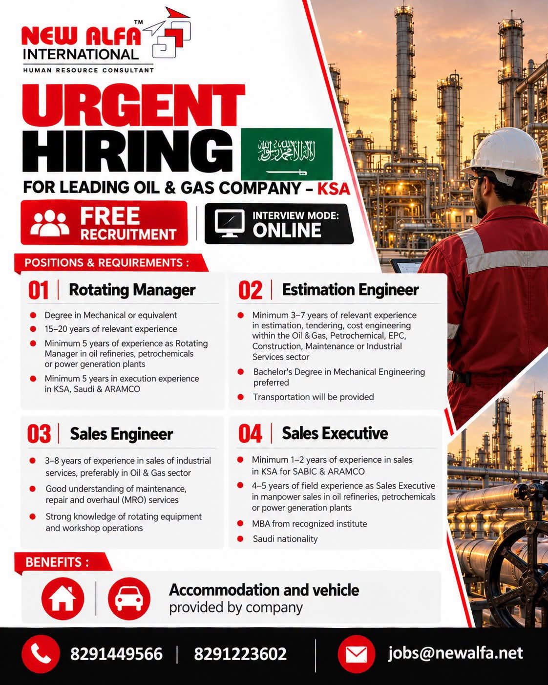 hiring for a leading Oil & Gas company in Saudi Arabia
