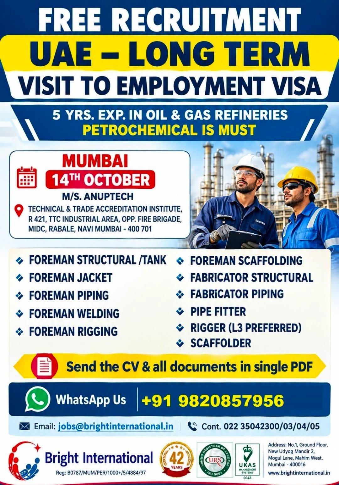 UAE Jobs 2026 | Oil & Gas Refinery Jobs 