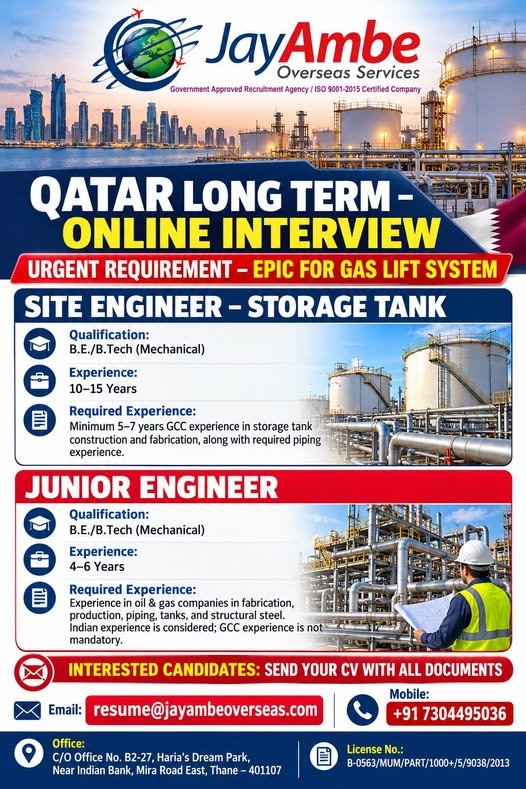 Qatar Long Term Jobs - Online Interview