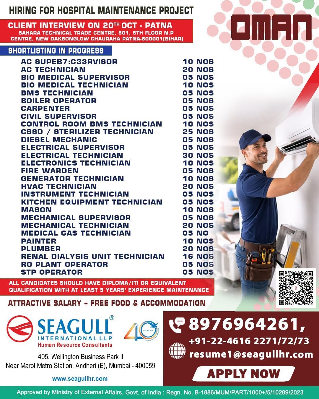 Oman Hospital Maintenance Jobs 2026 | 200+ Vacancies 