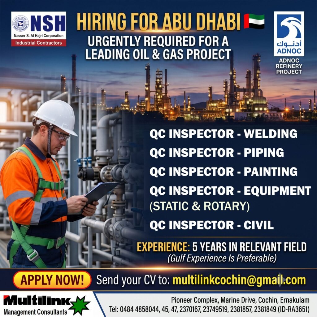 Urgent Requirement for NSH Abudhabi - Apply Now Urgent Requirement for NSH Abudhabi - Apply Now
