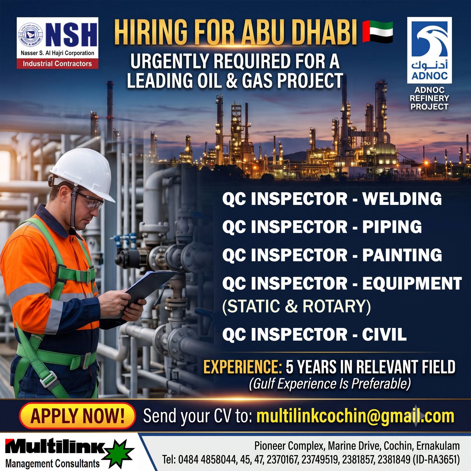 Urgent Requirement for NSH Abudhabi - Apply Now