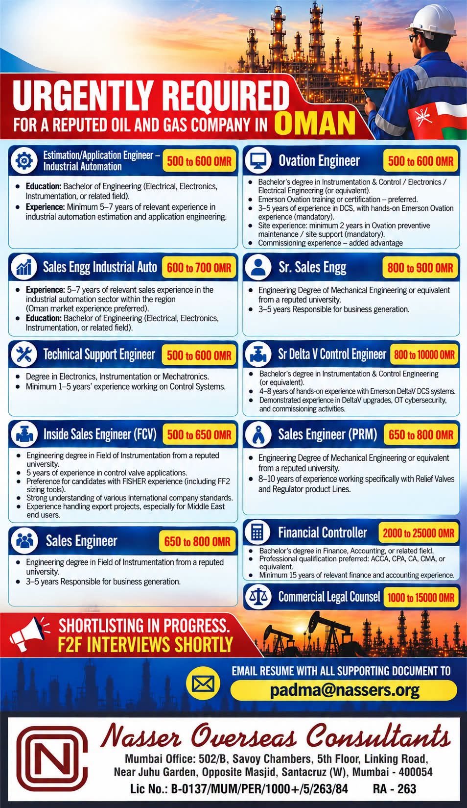 Oman Jobs 2026: Oil and Gas Company Hiring Engineers, Sales Professionals and Financial Controller