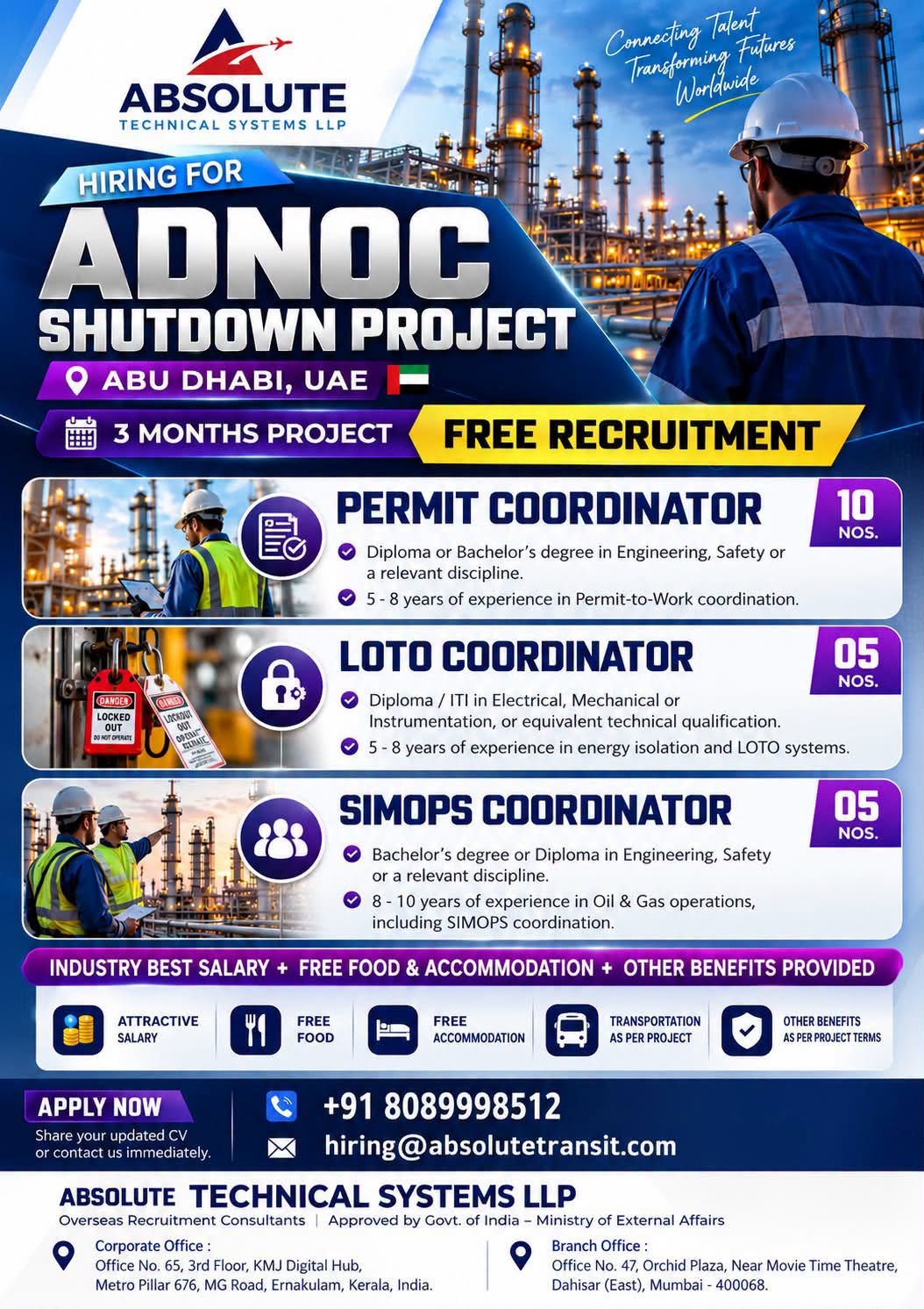 Shutdown Project Jobs in Abu Dhabi, UAE – 2026 | Apply Now