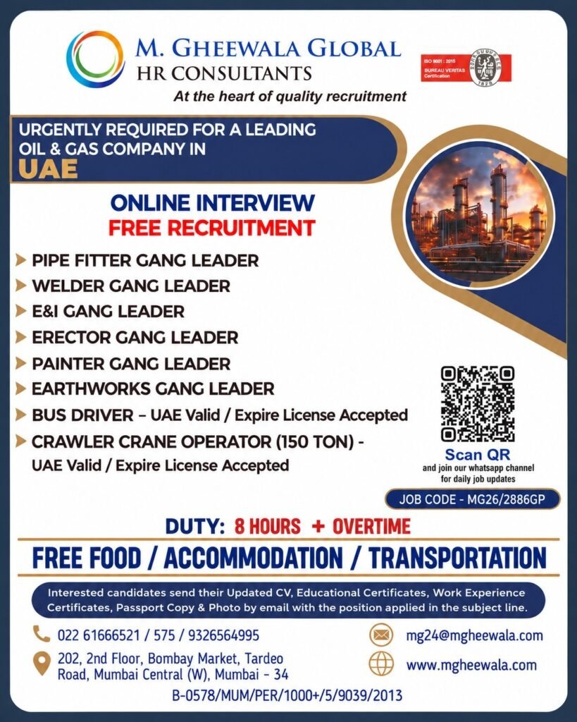 UAE Oil and Gas Jobs 2026: Multiple Positions