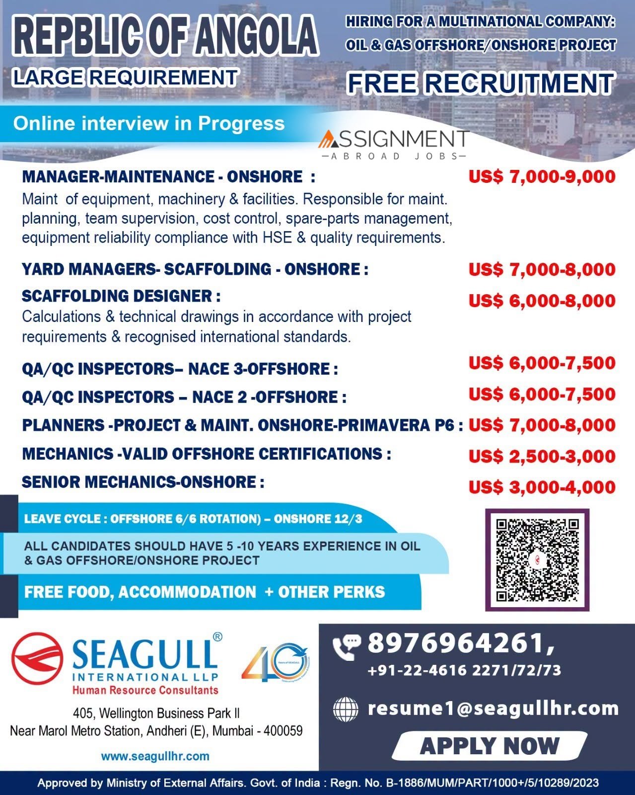 Angola Oil and Gas Jobs 2026: Offshore and Onshore Vacancies 