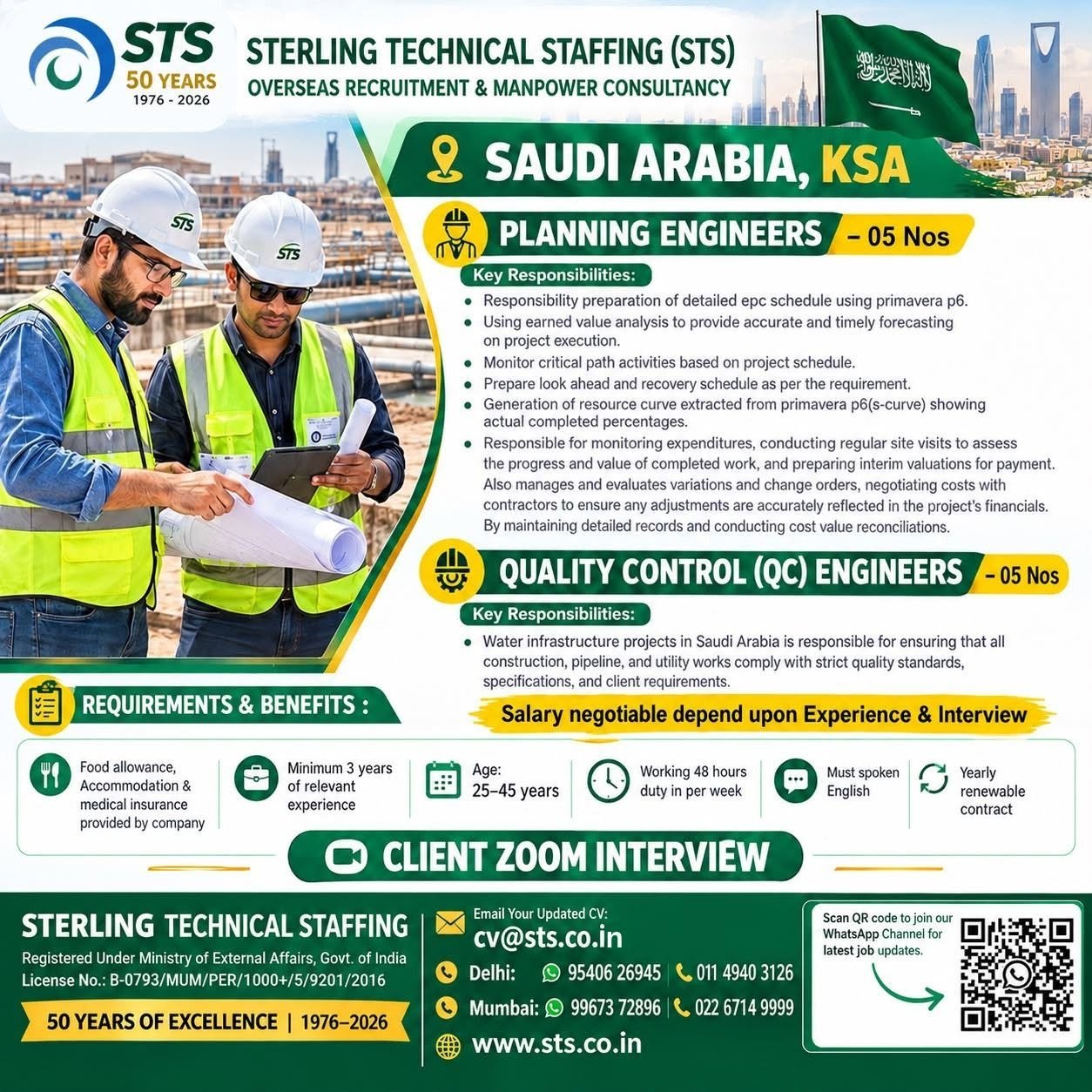 hiring experienced professionals for exciting career opportunities in Saudi Arabia