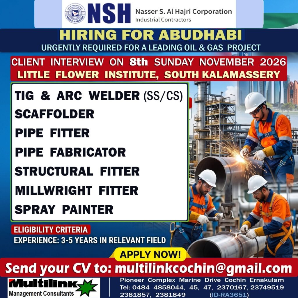Urgent Recruitment for NSH UAE - Apply Now