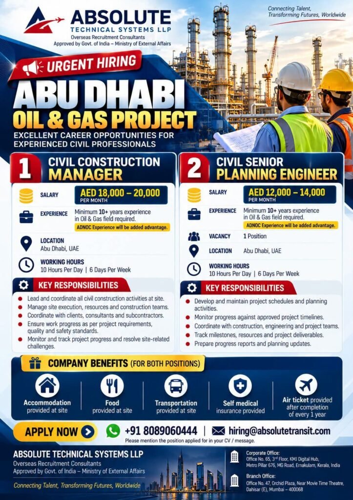 Hiring Civil Professionals for UAE