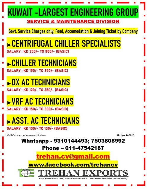 Kuwait job vacancies 2026 – engineering and HVAC maintenance jobs