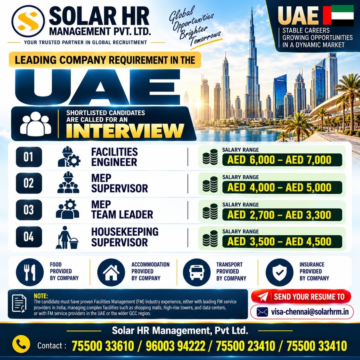 hiring experienced professionals for leading companies in the UAE