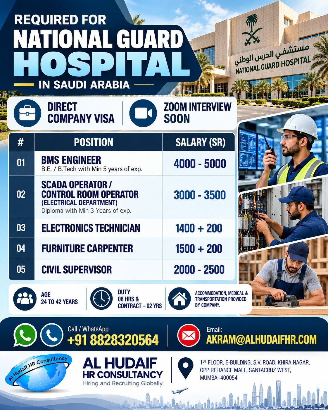 Hiring for National Guard Hospital in Saudi Arabia - Online Interview