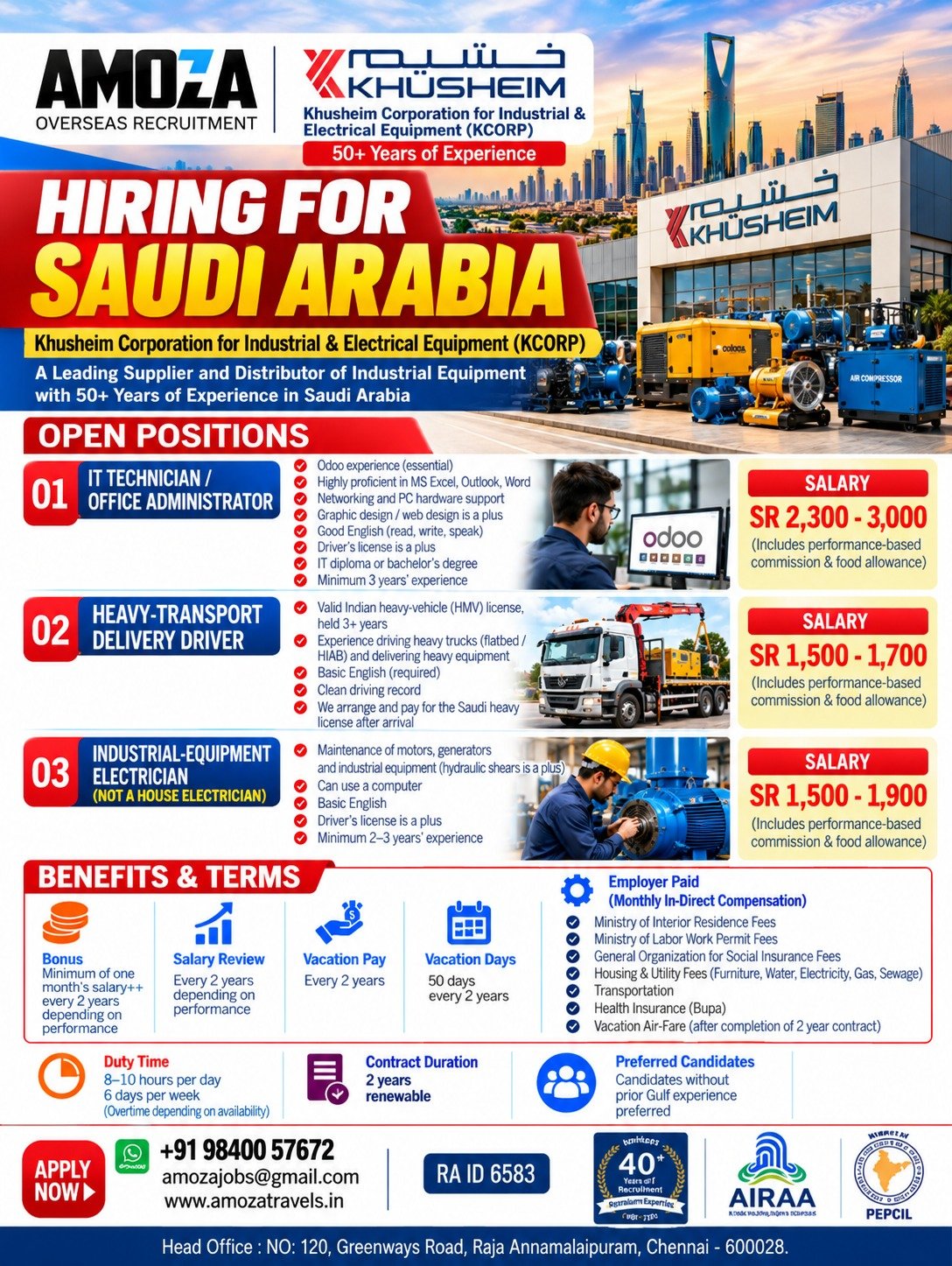 Saudi Arabia Jobs 2026 – Khusheim Corporation Hiring 