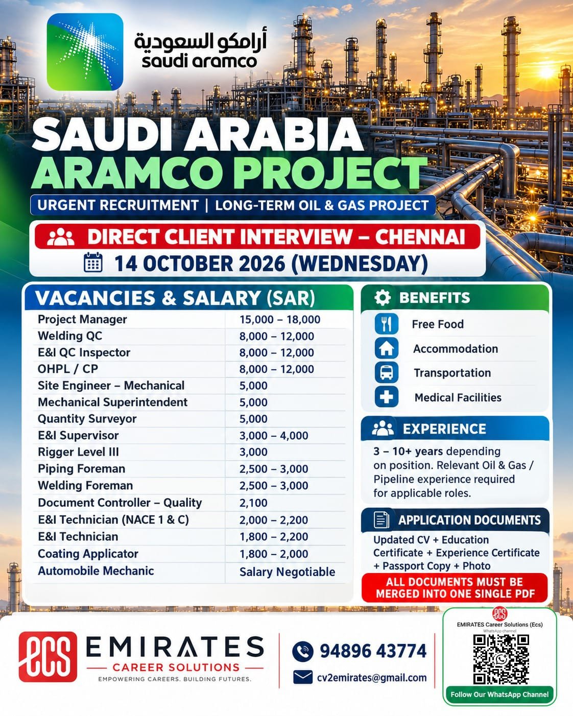 Saudi Aramco Project Jobs 2026: Urgent Recruitment for Oil and Gas Professionals