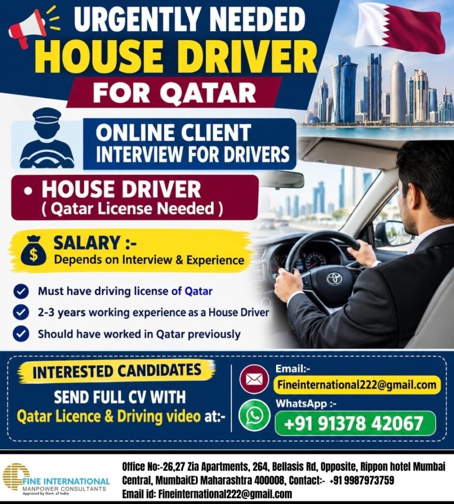 Qatar House Driver Jobs 2026: Urgent Vacancy for Experienced Drivers