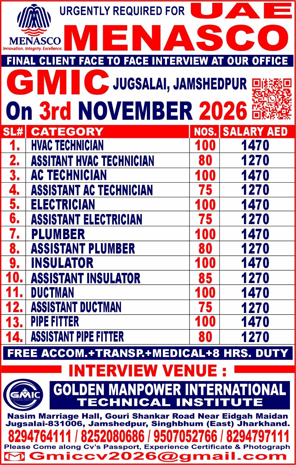 UAE Jobs 2026: Hiring For MENASCO