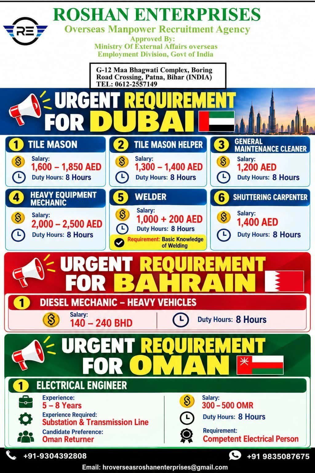Dubai, Bahrain & Oman Jobs 2026 - Apply Now