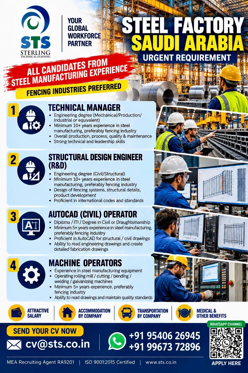 Saudi Arabia Steel Factory Jobs 2026: Apply Now