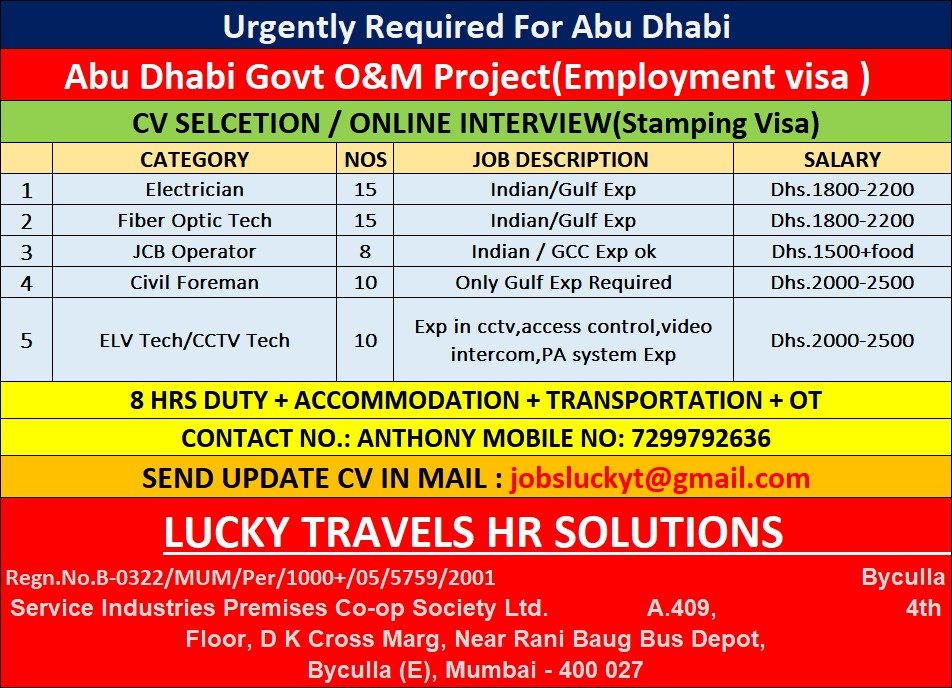 UAE Jobs 2026: Hiring For Government Operations and Maintenance (O&M) project